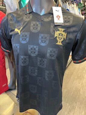 Puma Black Portugal National Team Jersey with Gold Crest men 2026